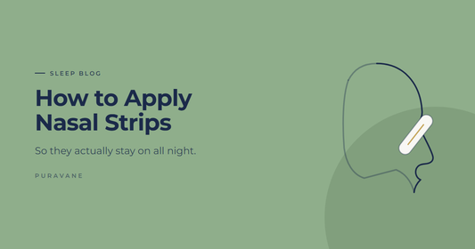 Illustration of a face in profile wearing a nasal strip — How to Apply Nasal Strips So They Actually Stay On