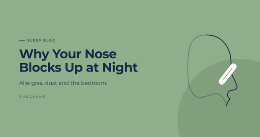Illustration of a face in profile wearing a nasal strip — Why Your Nose Blocks Up at Night: Allergies, Dust and the Bedroom