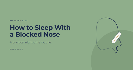 Illustration of a face in profile wearing a nasal strip — How to Sleep With a Blocked Nose: A Practical Night-Time Routine