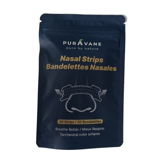 Puravane Nasal Strips — Breathe Better Nose Strips for Sleep & Exercise (30 Strips)